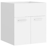 Bathroom Furniture Set White Engineered Wood - Top-Down View