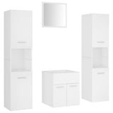 Bathroom Furniture Set White Engineered Wood - Front View