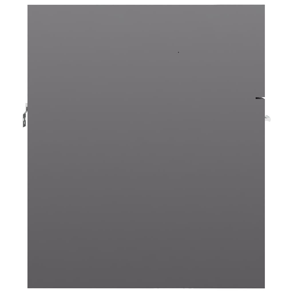 Bathroom Furniture Set High Gloss Grey Engineered Wood
