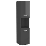 Bathroom Furniture Set High Gloss Grey Engineered Wood - Extra Image