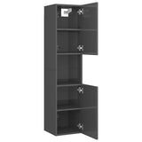 Bathroom Furniture Set High Gloss Grey Engineered Wood - Extra Image
