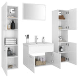 Bathroom Furniture Set White Engineered Wood - Side View