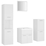 Bathroom Furniture Set White Engineered Wood - Front View