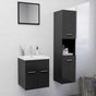Bathroom Furniture Set High Gloss Grey Engineered Wood