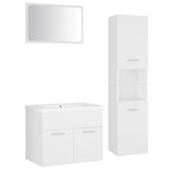 Bathroom Furniture Set White Engineered Wood