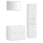 Bathroom Furniture Set White Engineered Wood
