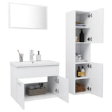 Bathroom Furniture Set White Engineered Wood - Side View