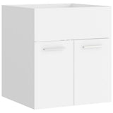 Bathroom Furniture Set White Engineered Wood - Low Angle