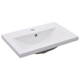 Bathroom Furniture Set White Engineered Wood - Close-Up Angle