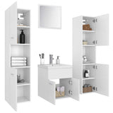 Bathroom Furniture Set White Engineered Wood - Side View