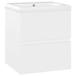 Sink Cabinet with Built-in Basin White Engineered Wood