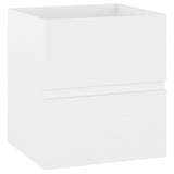 Sink Cabinet with Built-in Basin White Engineered Wood - Side View