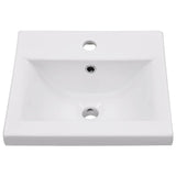 Sink Cabinet with Built-in Basin White Engineered Wood