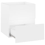 Sink Cabinet with Built-in Basin White Engineered Wood - 45-Degree Angle