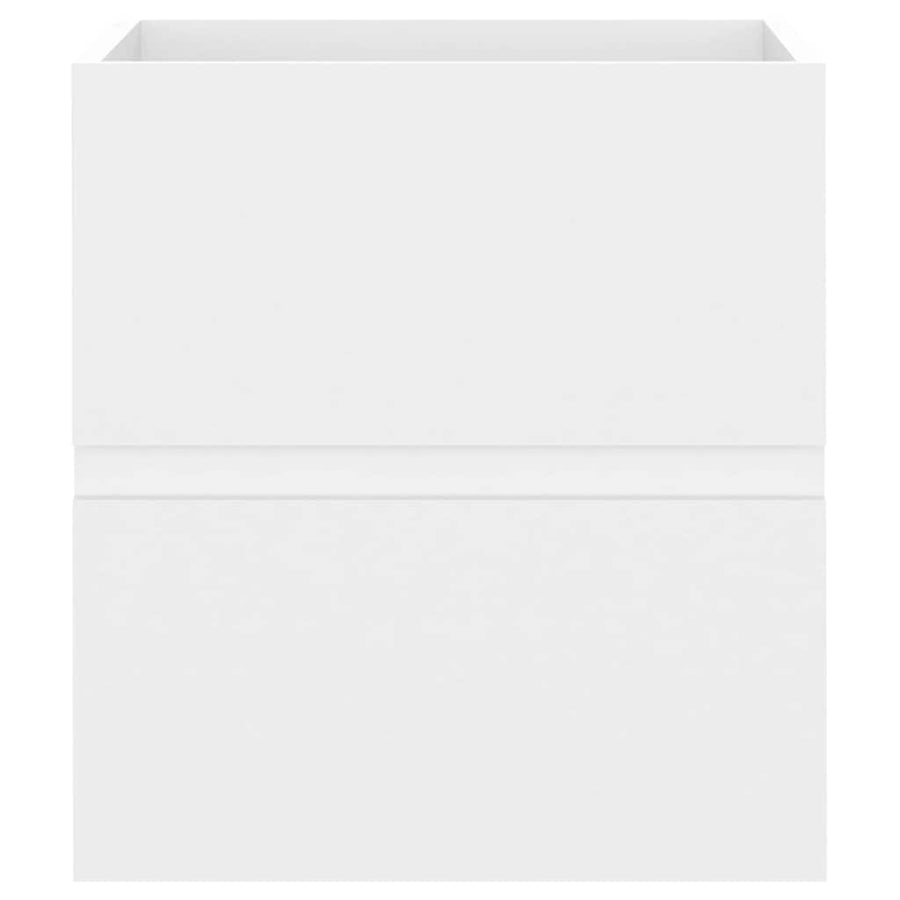 Sink Cabinet with Built-in Basin White Engineered Wood