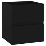 Sink Cabinet with Built-in Basin Black Engineered Wood - Side View