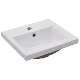 Sink Cabinet with Built-in Basin Black Engineered Wood
