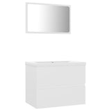 Bathroom Furniture Set White Engineered Wood - Front View