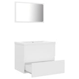 Bathroom Furniture Set White Engineered Wood - Side View
