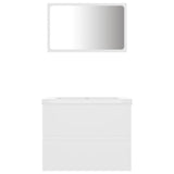 Bathroom Furniture Set White Engineered Wood - Top-Down View