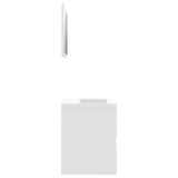 Bathroom Furniture Set White Engineered Wood - 45-Degree Angle