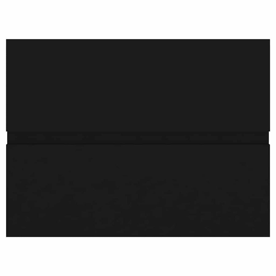 Bathroom Furniture Set Black Engineered Wood