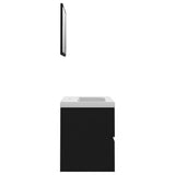 Bathroom Furniture Set Black Engineered Wood - 45-Degree Angle