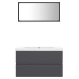 Bathroom Furniture Set Grey Engineered Wood - Top-Down View