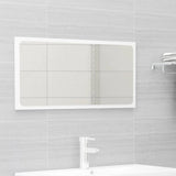 Bathroom Furniture Set High Gloss White Engineered Wood - Rear View