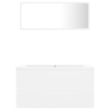 Bathroom Furniture Set White Engineered Wood - Top-Down View