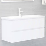 Bathroom Furniture Set White Engineered Wood - Extra Image