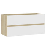 Bathroom Furniture Set White and Sonoma Oak Engineered Wood - Extra Image