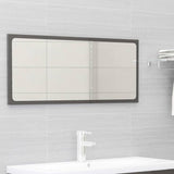 Bathroom Furniture Set High Gloss Grey Engineered Wood - Rear View