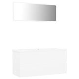 Bathroom Furniture Set White Engineered Wood - Front View