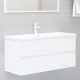 Bathroom Furniture Set White Engineered Wood - Extra Image