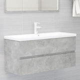 Bathroom Furniture Set Concrete Grey Engineered Wood - Extra Image
