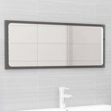 Bathroom Furniture Set High Gloss Grey Engineered Wood - Rear View