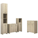 4 Piece Bathroom Furniture Set Sonoma Oak