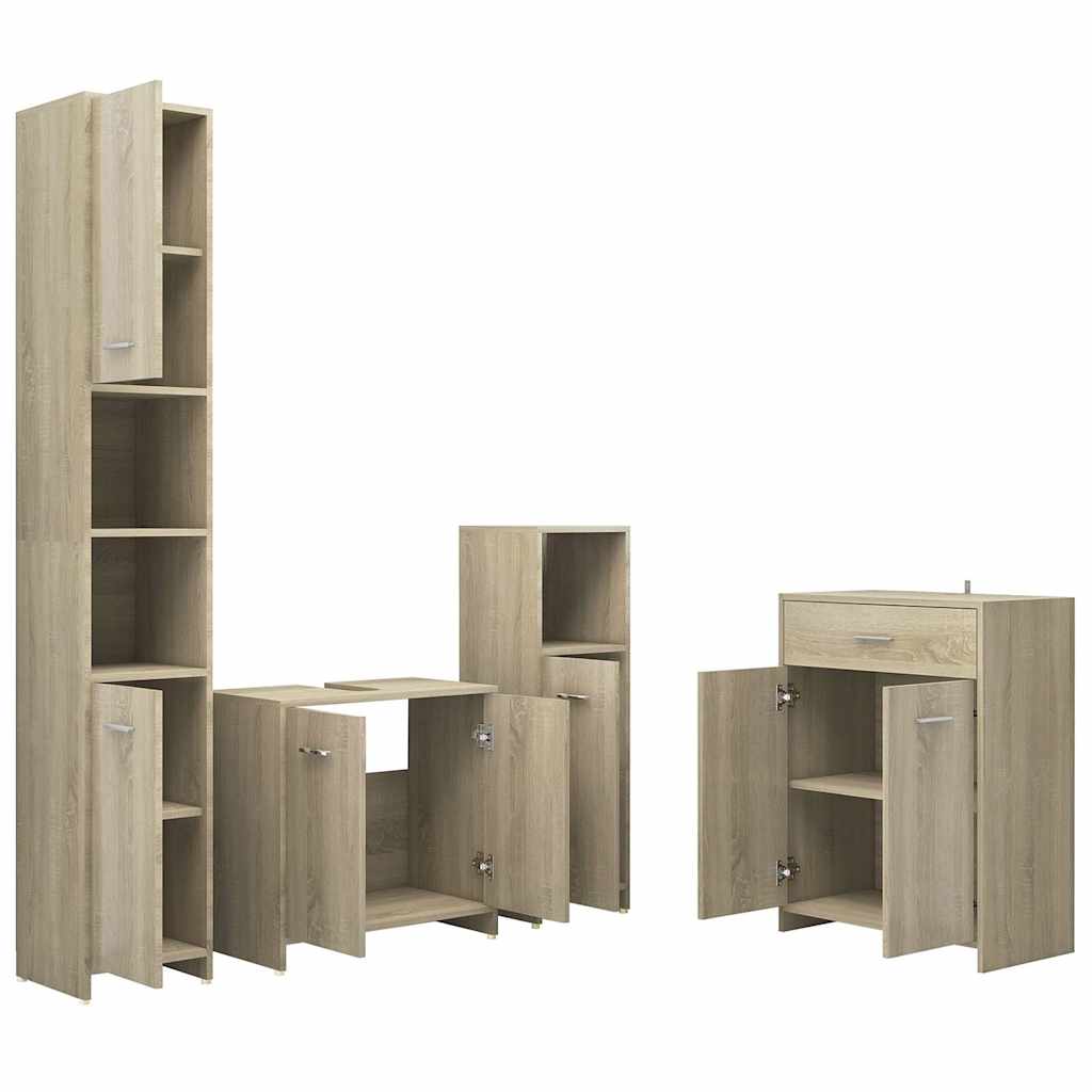 4 Piece Bathroom Furniture Set Sonoma Oak
