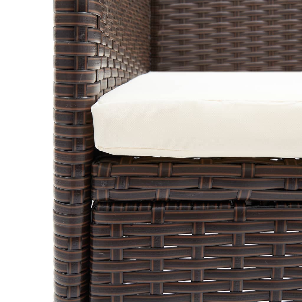 3 Piece Garden Dining Set Brown