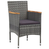 3 Piece Garden Dining Set Grey - Top-Down View
