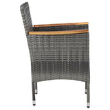 3 Piece Garden Dining Set Grey - Rear View