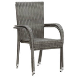 3 Piece Garden Dining Set Grey - Top-Down View