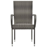 3 Piece Garden Dining Set Grey - Rear View