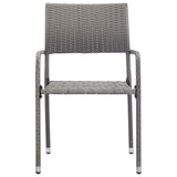 3 Piece Garden Dining Set Grey - Top-Down View