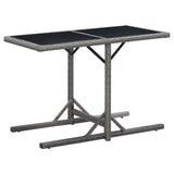 3 Piece Garden Dining Set Grey - Low Angle