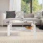 Coffee Table White and Transparent 95x55x40 cm Tempered Glass