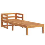 Sun Lounger with Cream White Cushions Solid Acacia Wood - Top-Down View