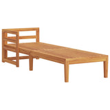 Sun Lounger with 1 Armrest Cream White Solid Acacia Wood - Top-Down View