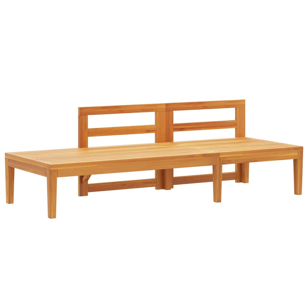 Garden Bench with Table Cream White Cushions Solid Acacia Wood